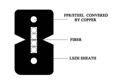 FTTH Dört Çekirdek Kapalı lif Optik Kablo Yüksek Pratik Uygulanabilirlik